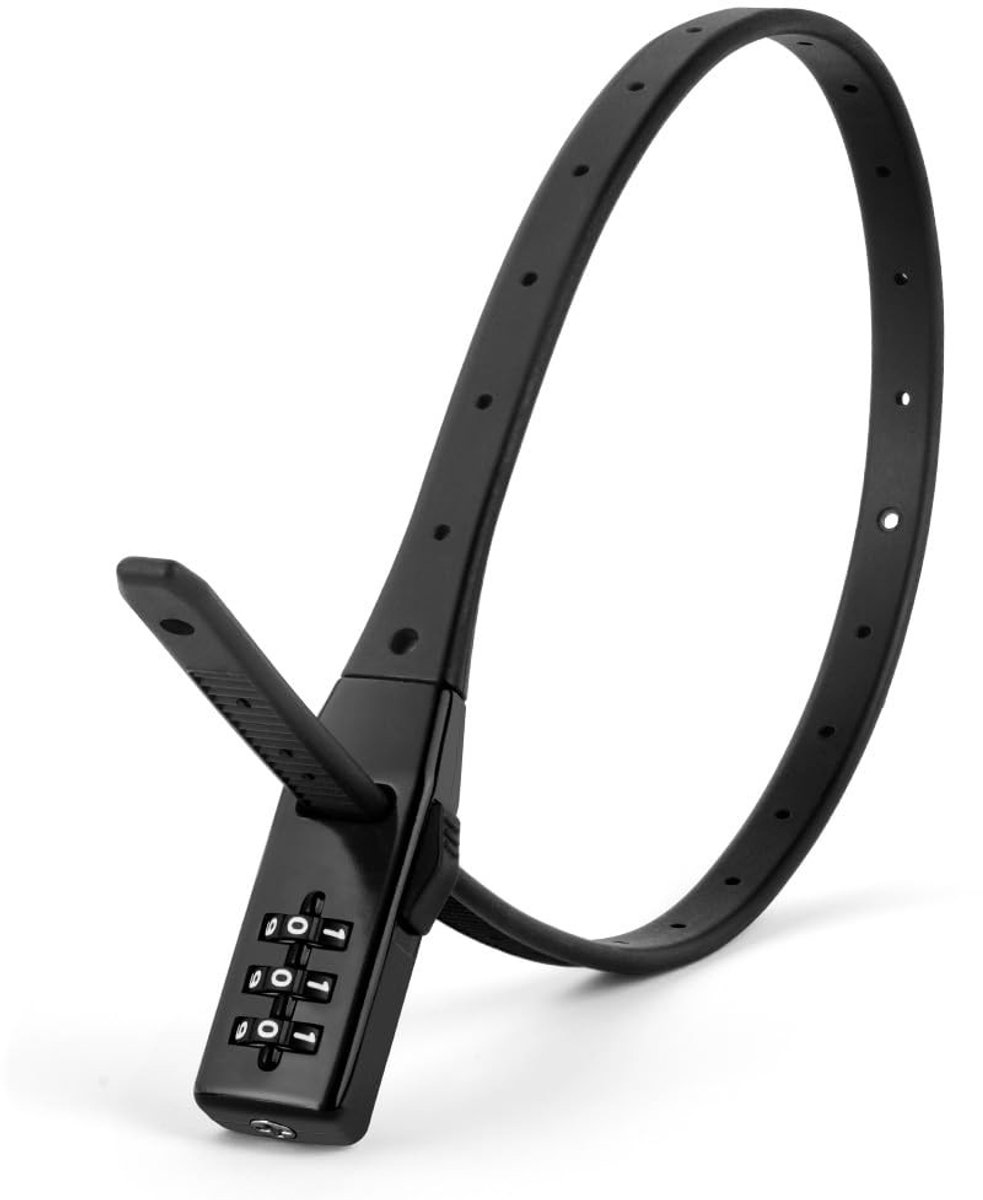 Solidchoice - Flintronic Multi-use Beveiliging Tie & Bike Lock, Combi Zip Lock, 3-wiel Recodable Combinatie, geschikt voor Fiets/Helm/Buggy Lock, Zwart