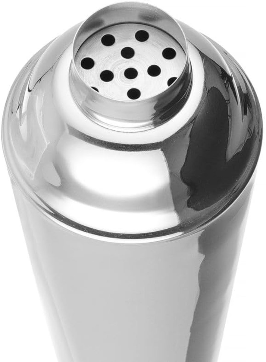 Thijox - Cocktailshaker 3-delig met ingebouwde zeef, Cobbler Shaker, 0,8L, roestvast staal, perfect voor cocktails, feest en baraccessoires