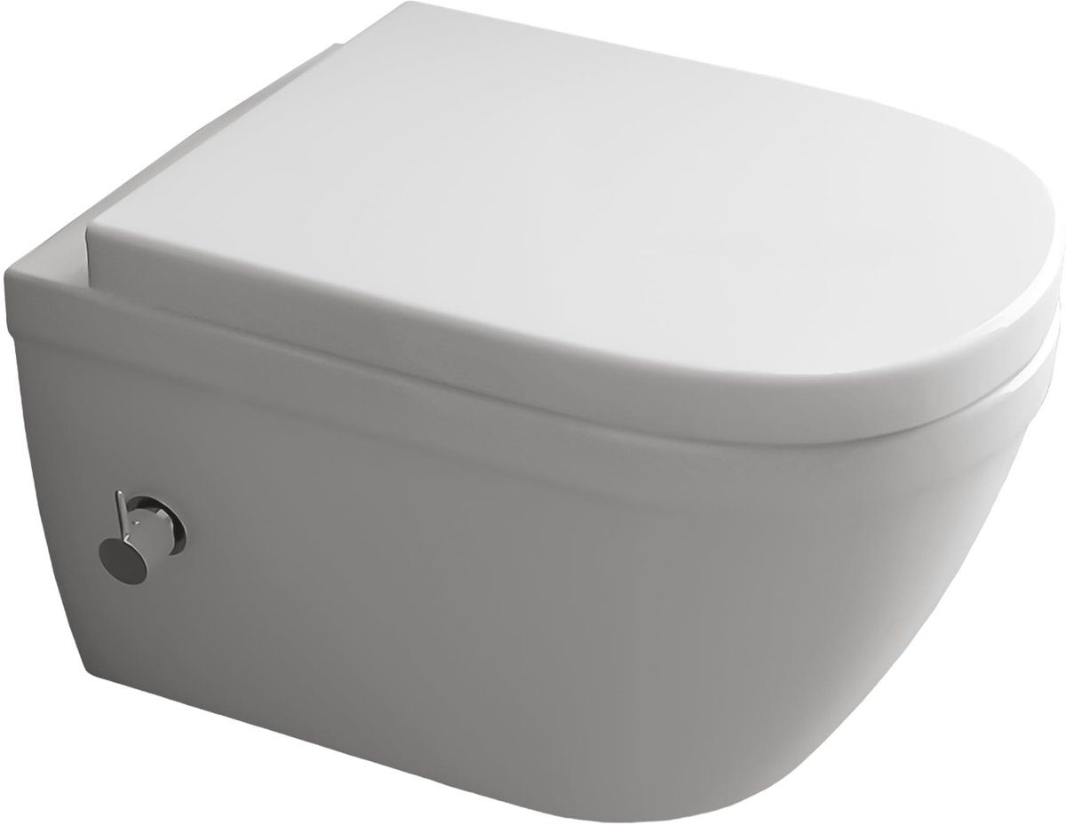 Dailygoods- Hangtoilet met bidetfunctie - Randloos - Douchetoilet - Softclose wc-bril - Nano-coating - Eenvoudig te reinigen