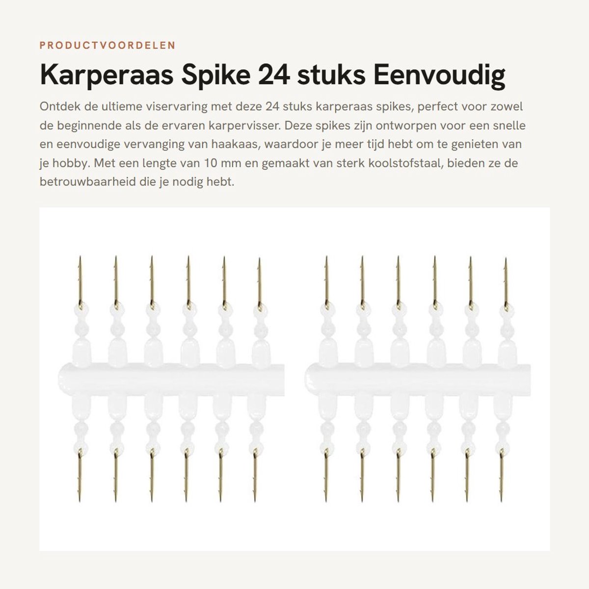 Dailygoods- Karperaas 24 Stuks - Aas Spike met Weerhaken - Siliconen Connector - Karper Feeder Tackle - Visgereedschap Accessoires - Koolstofstaal