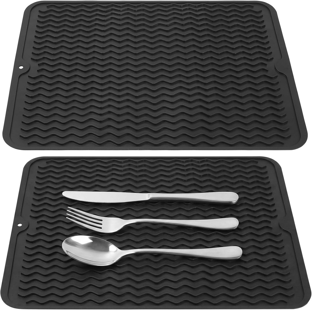 Drain Board Mats, 30 x 40cm Silicone Drying Mat for Countertop Silicone Mats for Countertops, Sink Drainer Rack, Non - ShopVlot