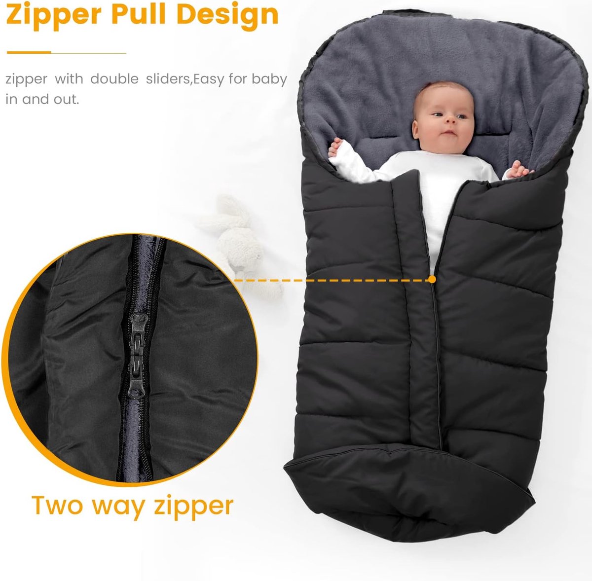 Thijox - Universele Voetenzak voor Kinderwagen, Winter Voeten voor Buggy, Waterdichte & Winddichte Voetenzak, Warme Polar Fleece Gevoerd, Geschikt voo – foto 5