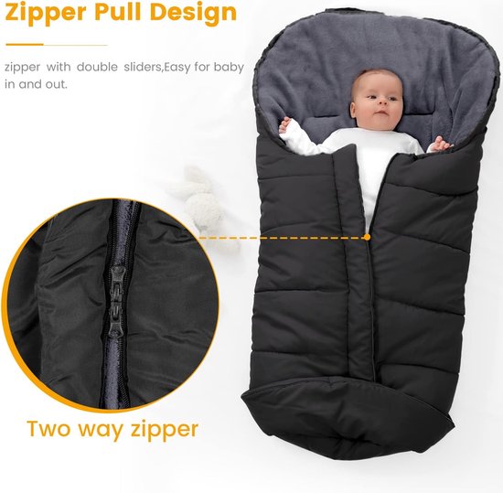 Thijox - Universele Voetenzak voor Kinderwagen, Winter Voeten voor Buggy, Waterdichte & Winddichte Voetenzak, Warme Polar Fleece Gevoerd, Geschikt voo van Thijox — afbeelding 5