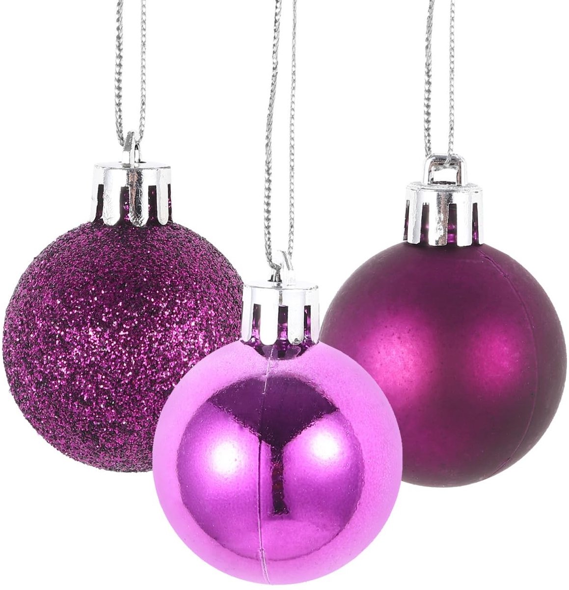 Dailygoods- Kerstballen 24-delige set - Onbreekbaar - Veelkleurig - Glanzend/Glinsterend - Decoratie - Gezinsvriendelijk - Kerstdecoratie