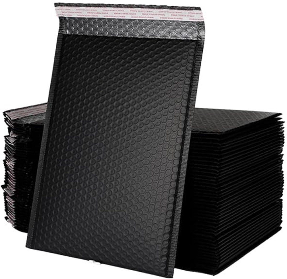 Dailygoods - 50 stuks luchtkussenzakken, zwart, 15 x 20 + 4 cm, stootvaste verpakkingszakken voor verzending, waterdicht en scheurvast, voor kantoor en logistiek