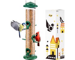Thijox - Metalen Vogelvoeder met 6 Poorten - Hangende Voeder voor Wilde Vogels - Geschikt voor Gemengde Zaadmengsels en Zonnebloempitten - Robuuste Gr