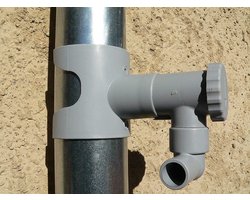 Thijox - Regenton CAPT'EAU voor ronde leidingen - Grijs - Duurzaam regenwateropvang systeem voor tuin, balkon, en camping - Milieu vriendelijk en stij