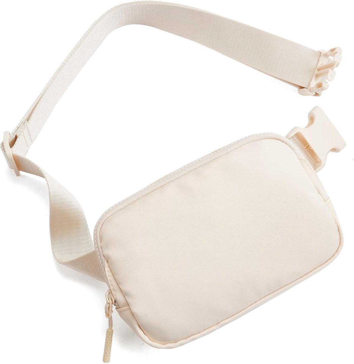 SnelShoppen - Telena Unisex Heuptas Schoudertas Crossbody Bag met Verstelbare Band - Sportieve Fashion Beige - Kleine Waterafstotende Polyester Tas vo