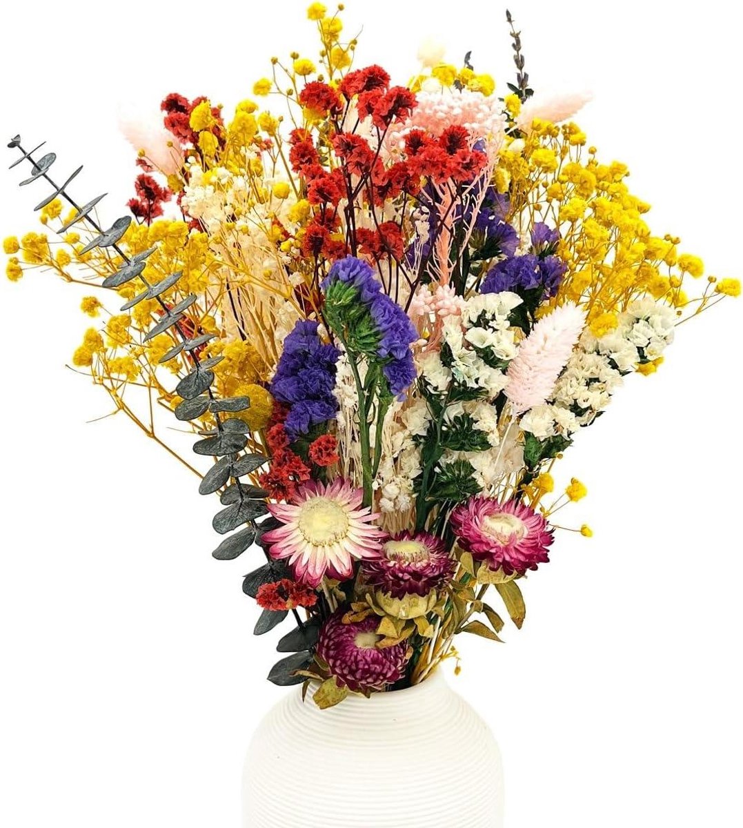 Gedroogde bloemen - Natuurlijk boeket - Huis decoreren - 12 soorten - 25-28 cm - Multicolor