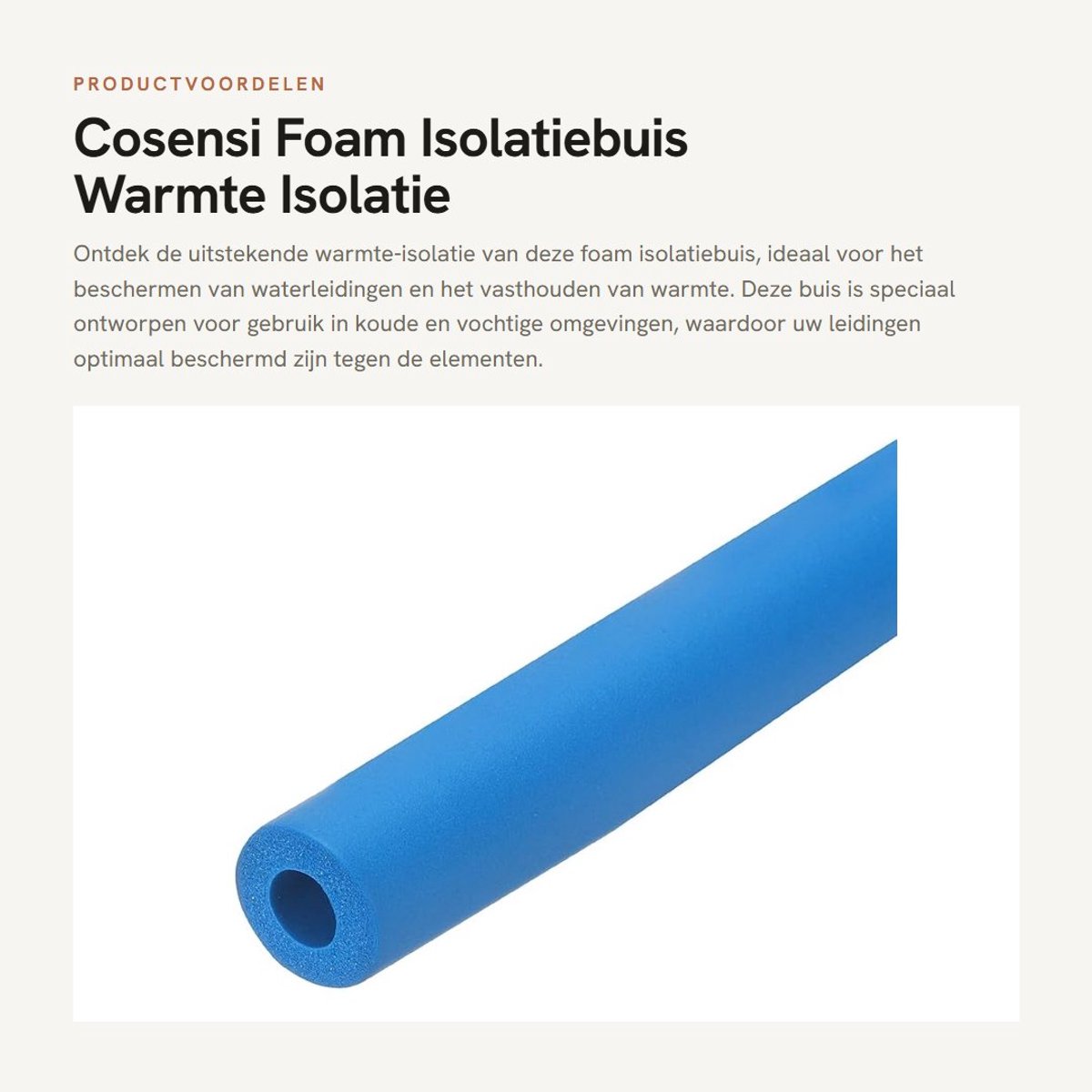Inovra- Isolatiebuis Goede Warmte-Isolatie - Foam Isolatiebuis - 10mm Binnenmaat - 20mm Buitenmaat - 0.5m Lengte - Schokbestendig Rubber