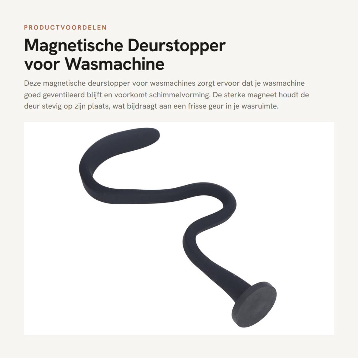 Inovra- Wasmachine-Deursteun Magnetisch - Flexibele Deurstopperhouder - Universele Houder - Roestvrij Aluminium - Voorkomt Schimmel en Geur - Deurstoppers