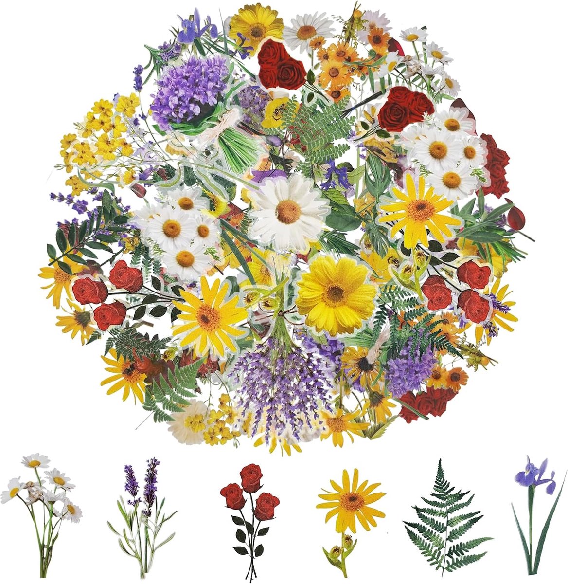 Thijox - Transparante Scrapbookstickers Set van 18 Vellen - PET Stickers met Bloemenmotieven voor Scrapbook, Fotoalbum, Mokken, Laptops en Creatieve P
