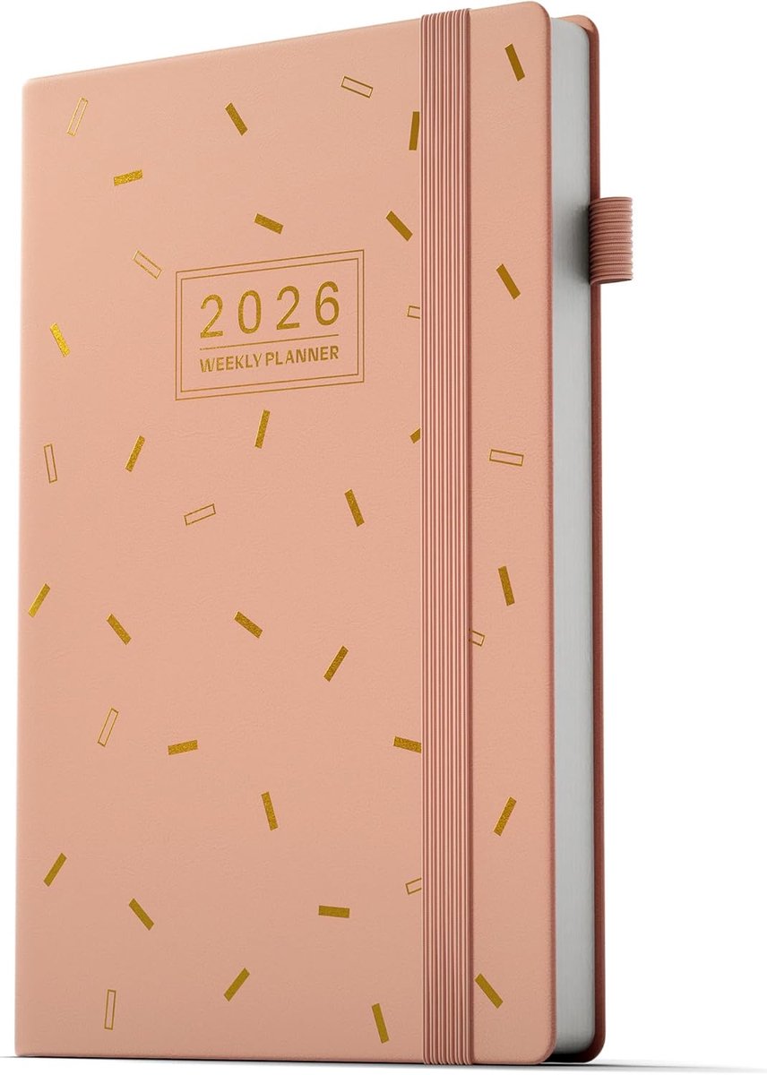 Thijox - Schoolagenda 2026 A5 Weekplanner Roze, 12 Maanden, Januari tot December, Multitalig, Horizontale Lay-out, Notities, Feestdagen