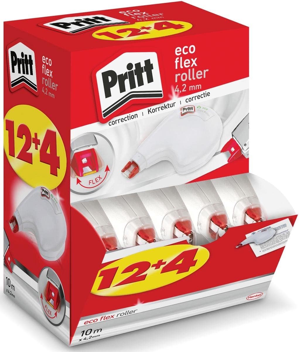 SnelShoppen - Correctieroller ECO Flex Sideway - Zijdelings Toepasbaar, Direct Overschrijfbaar, Flexibele Punt, Breedte 4,2 mm, Lengte 10 m, Economy S
