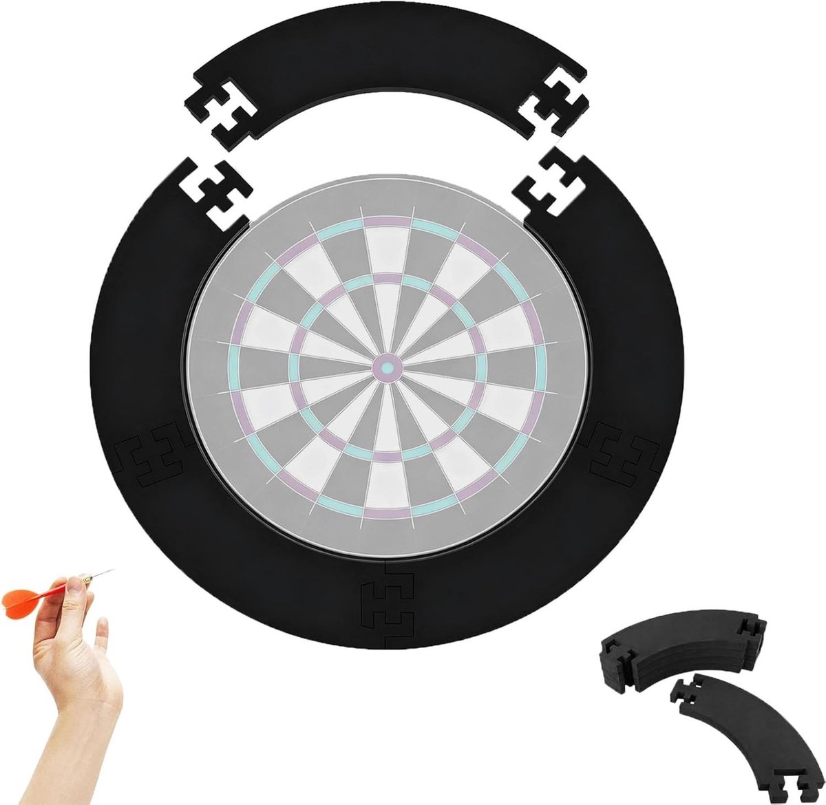 Catchring Surround voor Darts, Bescherming voor Dartbord, Eva Puzzle Design, Afneembaar en Makkelijk Op Te Bergen, Ideaal voor Dartliefhebbers