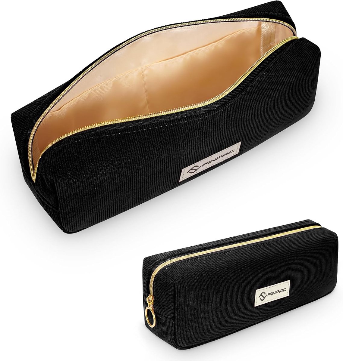 Thijox - Pennenetui Corduroy - Ruime School-etui voor Kantoor en Creatieve Hobby's - Zwart - Geschikt voor Jongens en Meisjes - Compact Ontwerp - 21,5