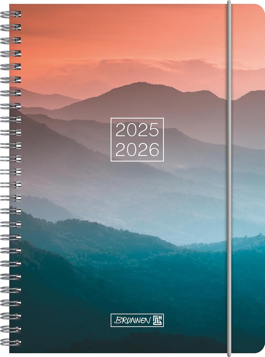 Thijox - Schoolagenda 2025/2026 A5 Misty Sunset | Kunststof, Perfect voor School, Studeren, Notities, Kleurverloop, Handig Formaat