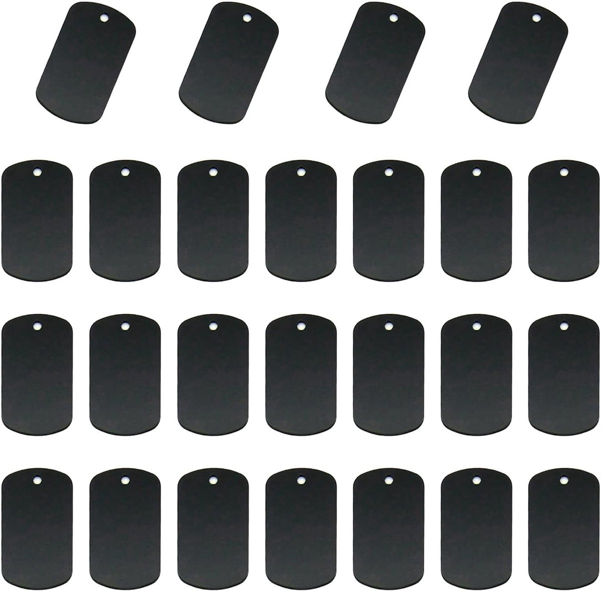 Aluminium Hondenpenningen Set van 25 Stuks - Gepersonaliseerde ID Tags voor Honden, Wit, Duurzaam en Lichtgewicht