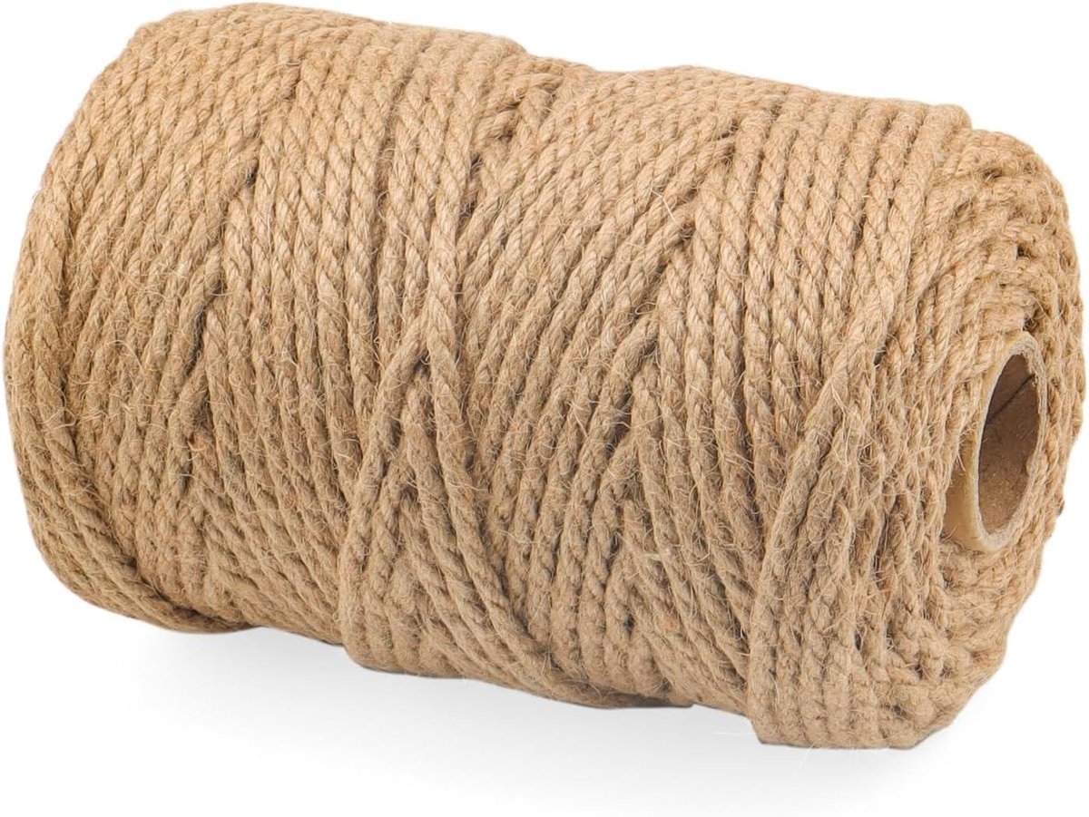 Jute Touw - Hennep Koord - Tuinieren Ambacht - Natuurlijk Materiaal - 100 Meter 5mm - Bruin