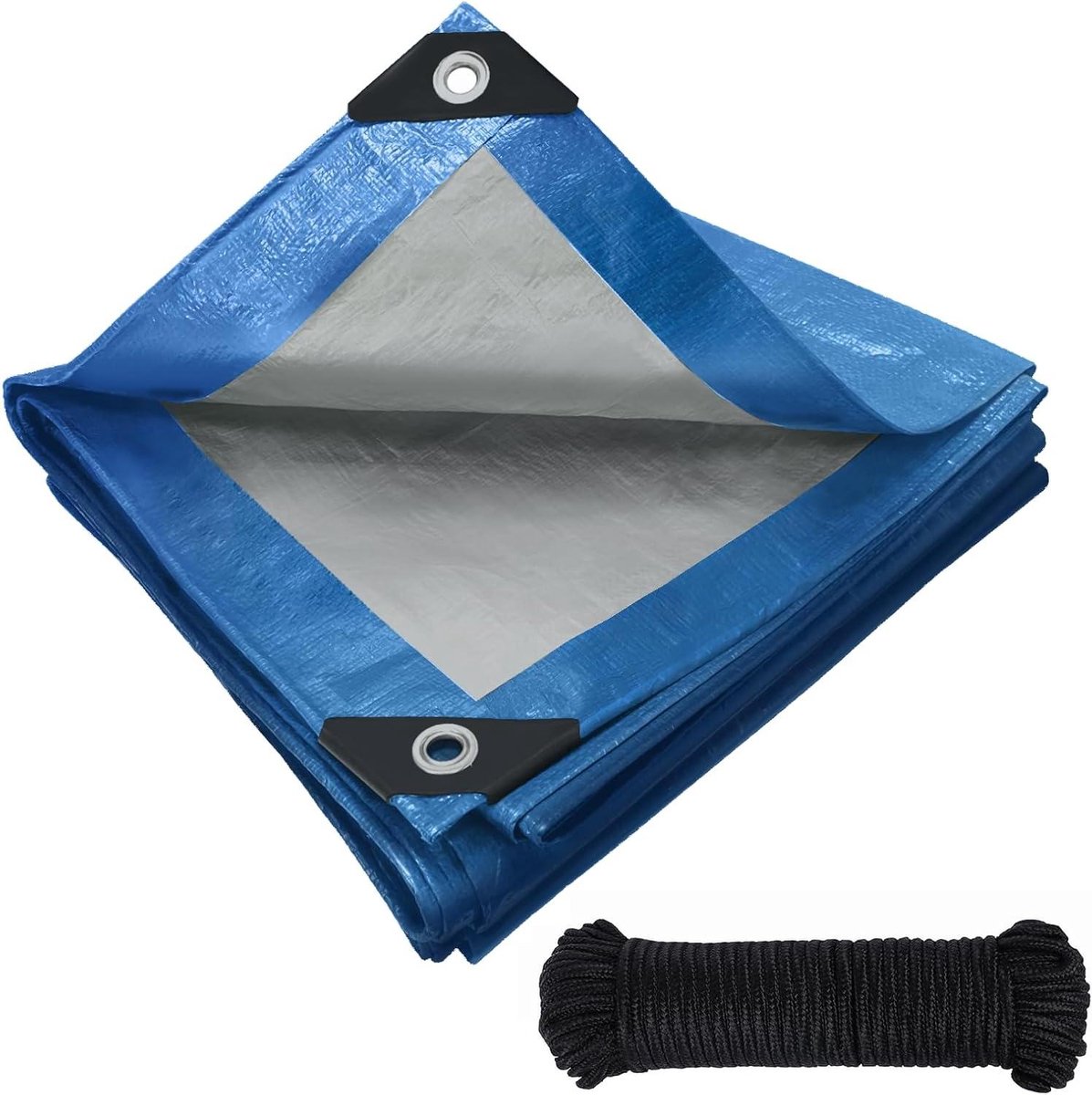 Afdekzeil Waterdicht - Beschermhoes Zeil - Tuinmeubelen Beschermen - UV Bestendig PE - 600 x 300 cm - Grijs