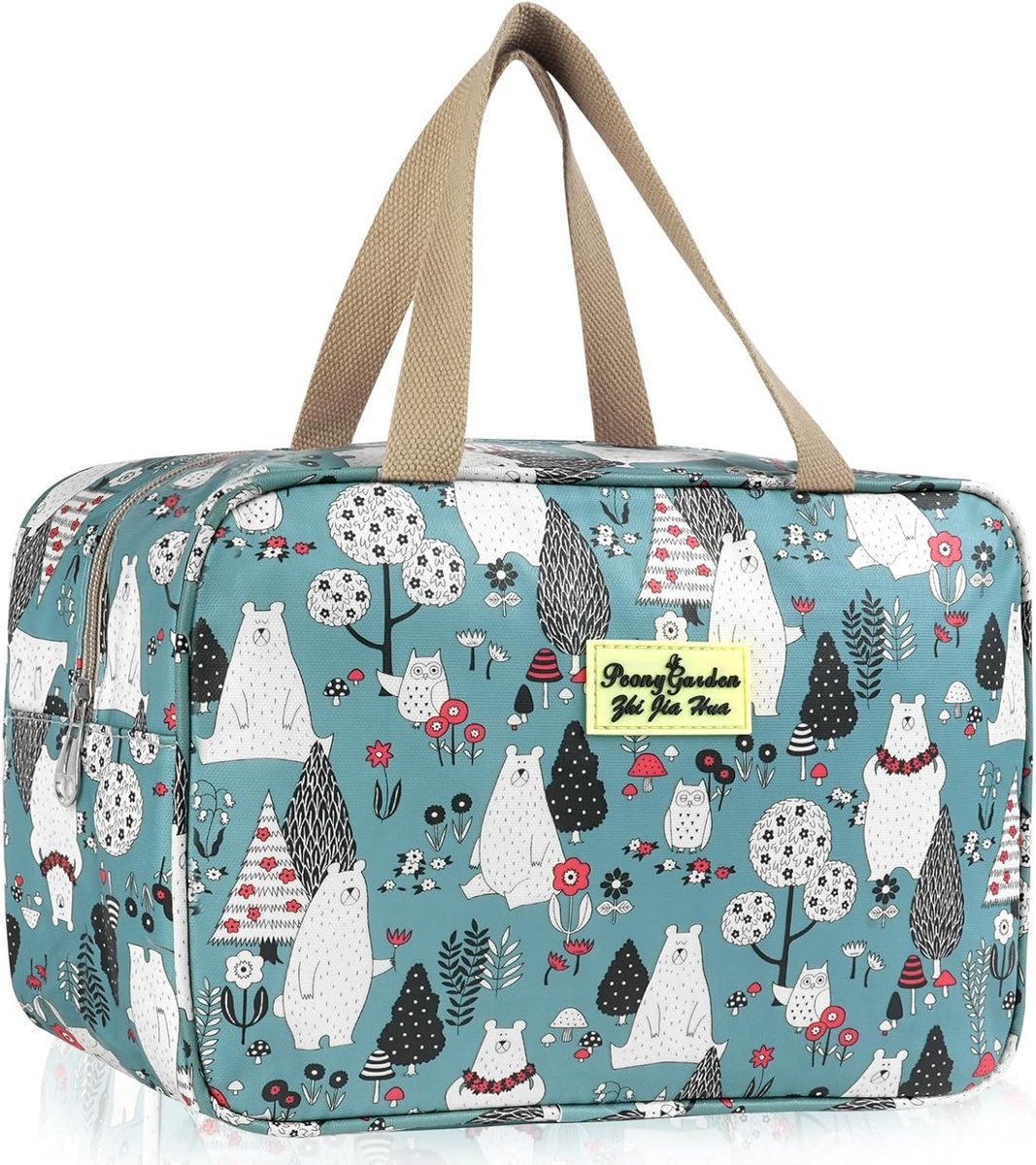 SnelShoppen - Grote Toilettas - Waterdichte Reis Make-up Tas - Handheld Cosmetic Organizer - Ideaal voor Camping, Reizen en Badkamer - 30x21x12 cm