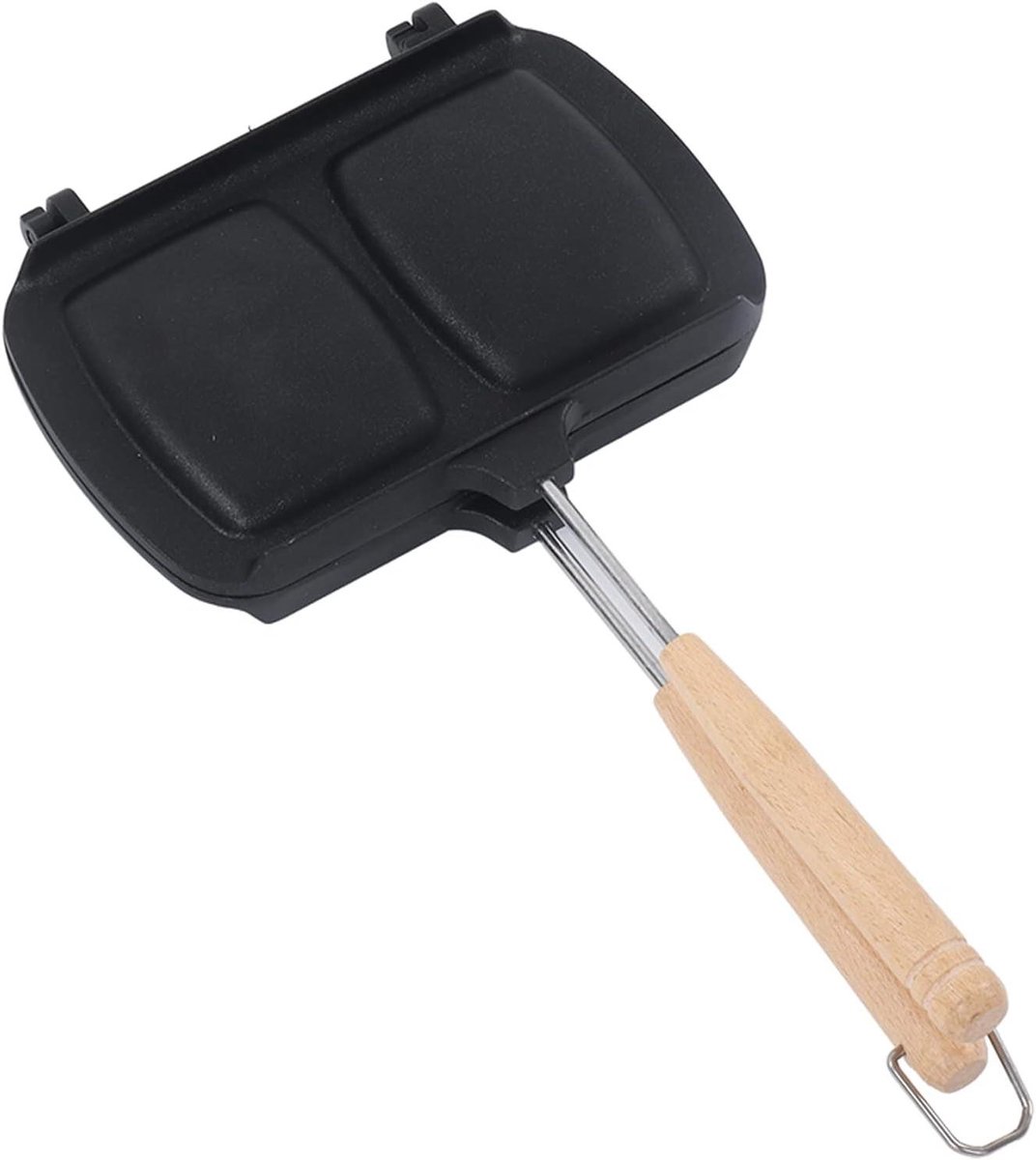 Sandwichmaker Pan - Panini Grill - Broodjes Bakken - Eendelig Aluminium - 36 x 20 cm - Zwart
