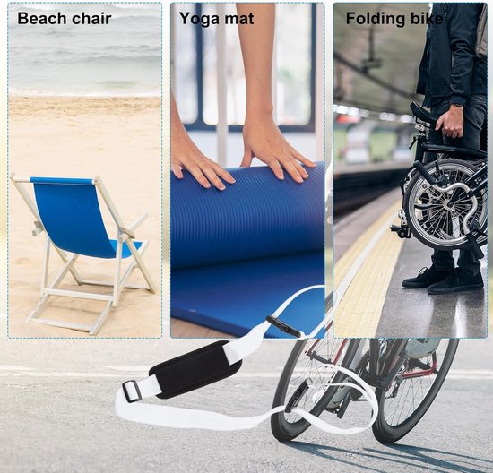 Draagriemen Stoel - Draagbanden - Stoelen Vervoeren - Verstelbare Lengte - 180 cm - Wit — afbeelding 5