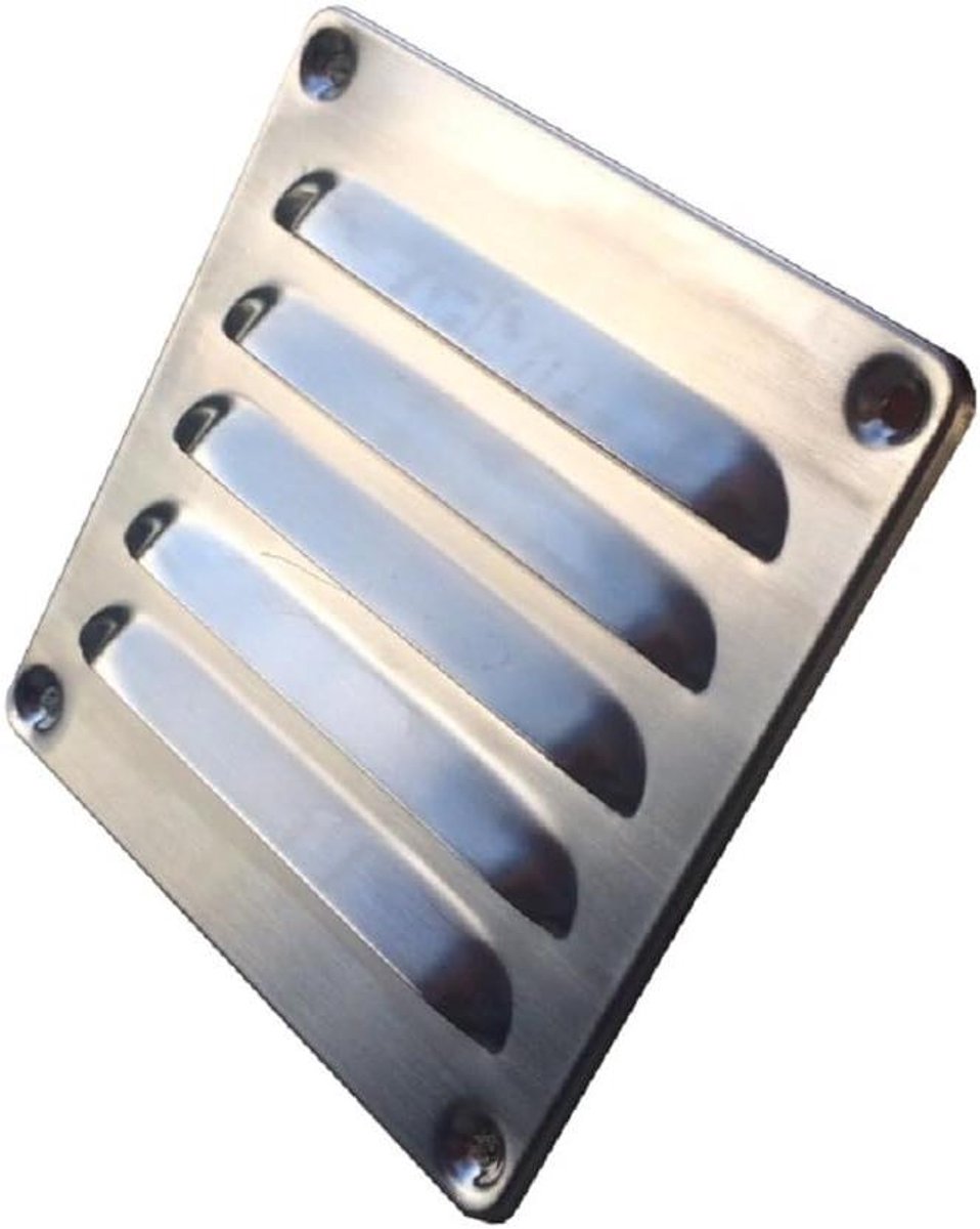 Ventilatierooster - Ontluchtingsrooster - Ruimtes Ventileren - Inclusief insectenwering - 120x120 mm - Zilverkleurig