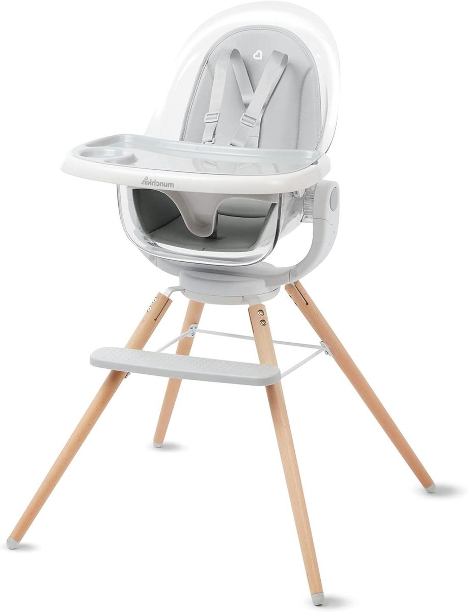 Baby Kinderstoel - Eetstoel Peuter - Gemakkelijk Voeden - 360 Graden Draaibaar - 51 x 45 x 61.5 cm - Wit