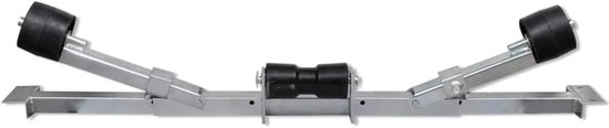 Kielsteun Boottrailer - Ondersteuning Rollers - Boot Transport - Verstelbare Breedte - 80-124 cm - Zilver — afbeelding 2