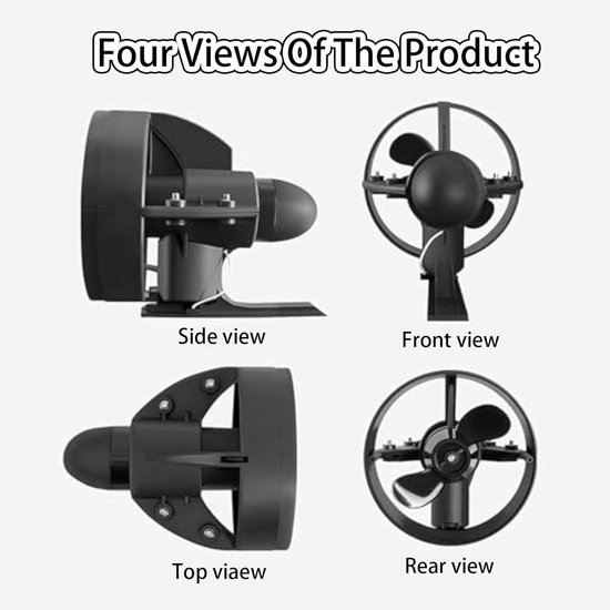 Onderwater Motor - Elektrische Propeller - Watersport Hulp - Afstandsbediening Inbegrepen - 5 km/u - Zwart — afbeelding 3