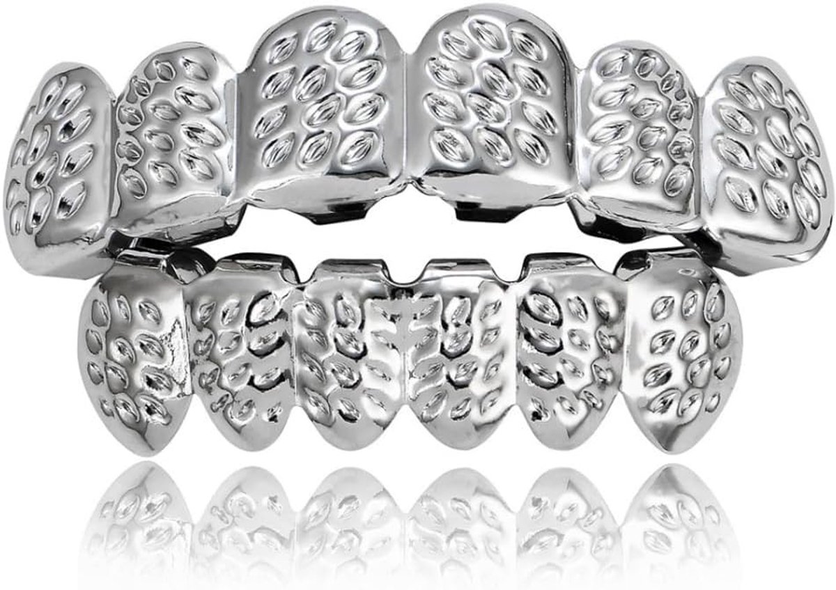 Hip Hop Grills met Zilveren Tanden voor Mannen en Vrouwen - Perfect voor Feestjes, Halloween en Toneelrollen