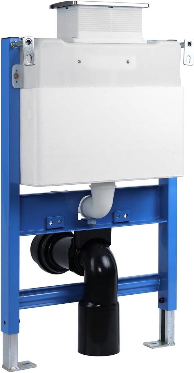 Voorwandelement WC - Inbouwtoilet Reservoir - Badkamer Installatie - Versterkt Stalen Frame - 400 Kg Draagvermogen - Wit