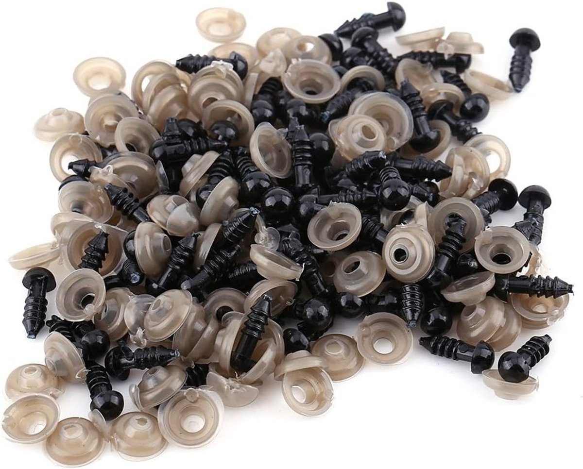 100 Stuks Amigurumi Veiligheidsogen 8mm, Plastic Ogen voor Knuffeldieren, Poppenmaken en Creatief Handwerk