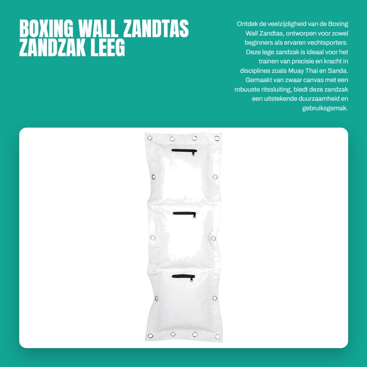 Dailygoods- Zandzak Leeg - Wing Chun - Zandzak met Rits - Zandzak Hout - Zandzak S/L - Zandzak Lichtbeige - Afmetingen 40 x 26 cm/40 x 40 cm - Bokszak