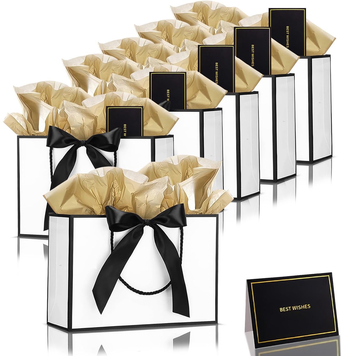 Dailygoods- Geschenktas - 6 Stuks - Papieren Zakjes - Cadeauzakjes - Verjaardagscadeaus - Huwelijksgeschenken - Geschikt voor Jongens en Meisjes