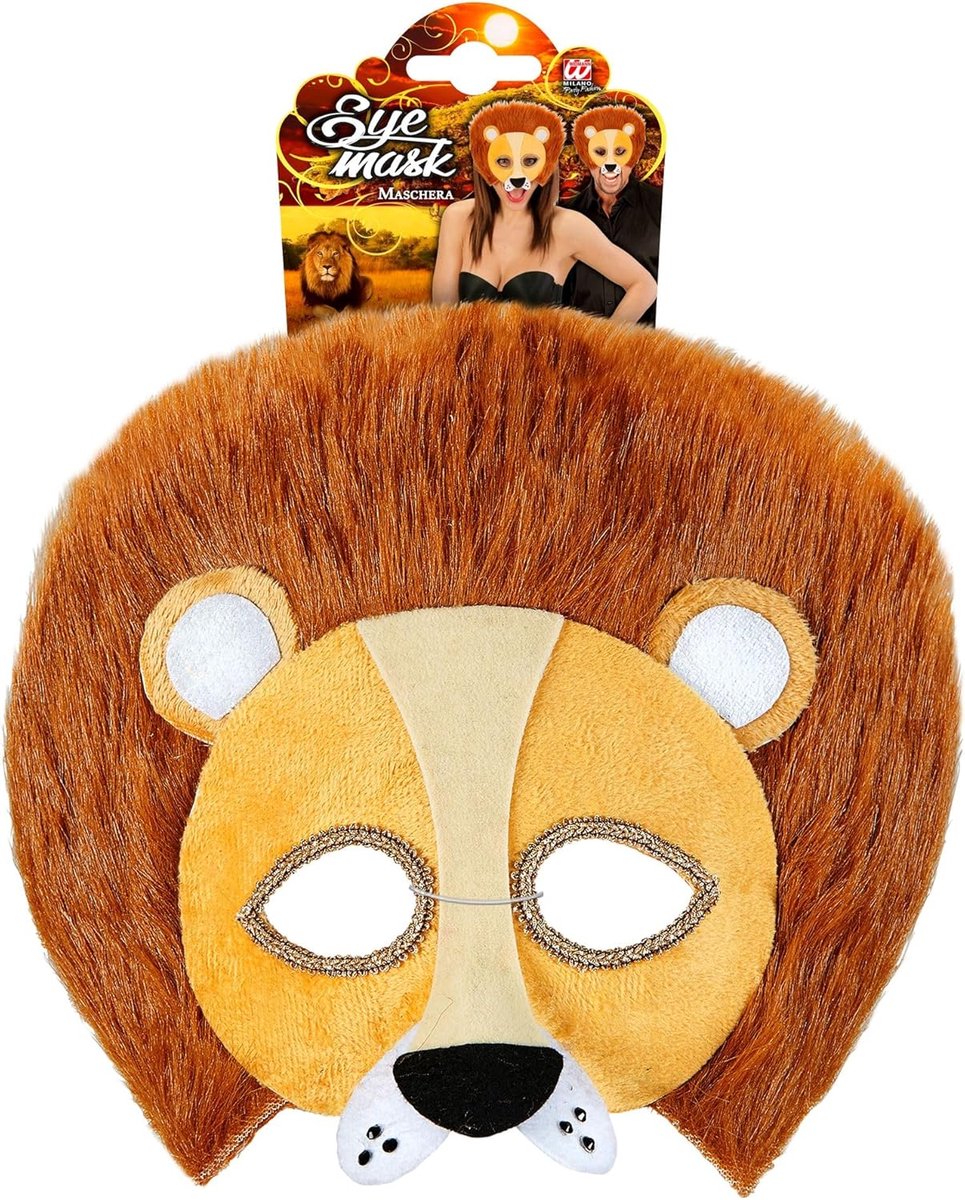 Dierenmasker Lion - Zacht pluche - Half masker - Perfect voor carnaval en verkleedpartijen - ShopVlot
