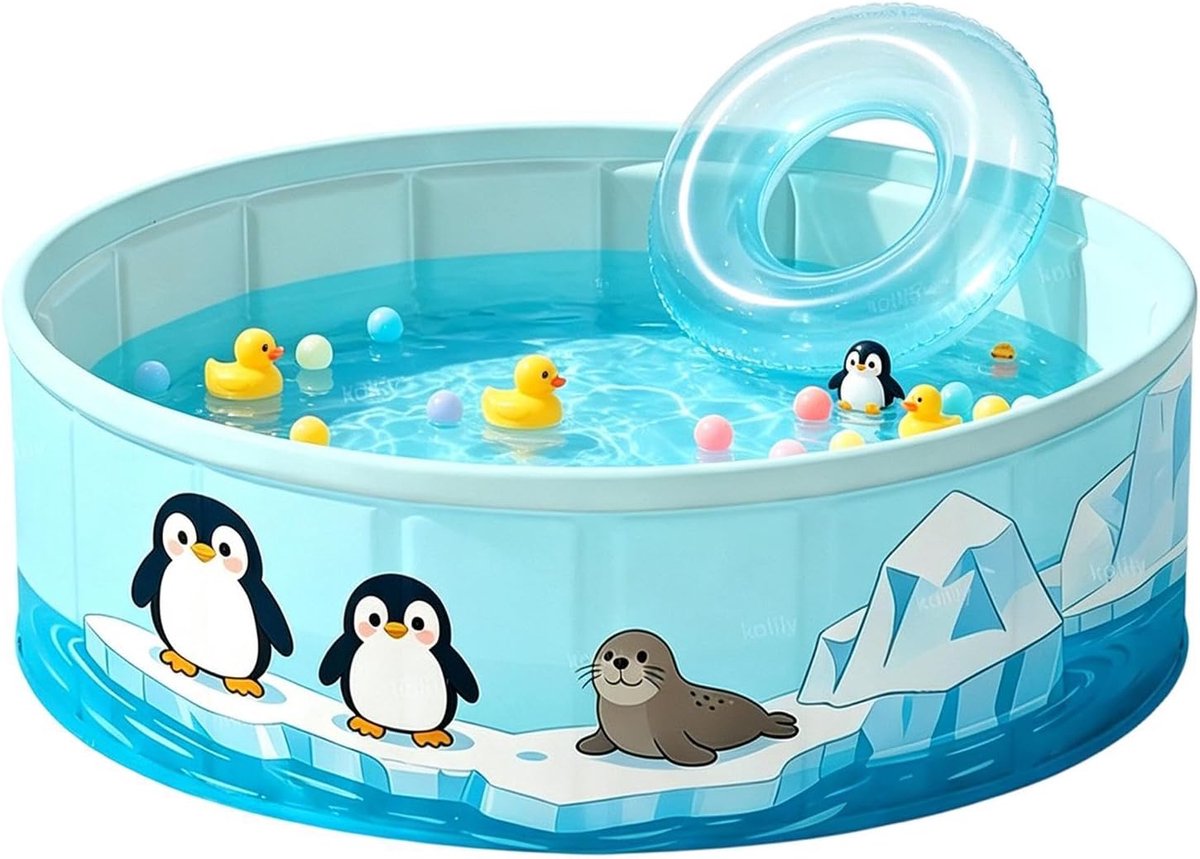 Thijox - Kinderzwembad Antislip Opvouwbaar Bad - Waterpret Voor Thuis, Achtertuin, Kamperen - Draagbaar, Versterkt, Voor Jongens, Meisjes en Huisdiere