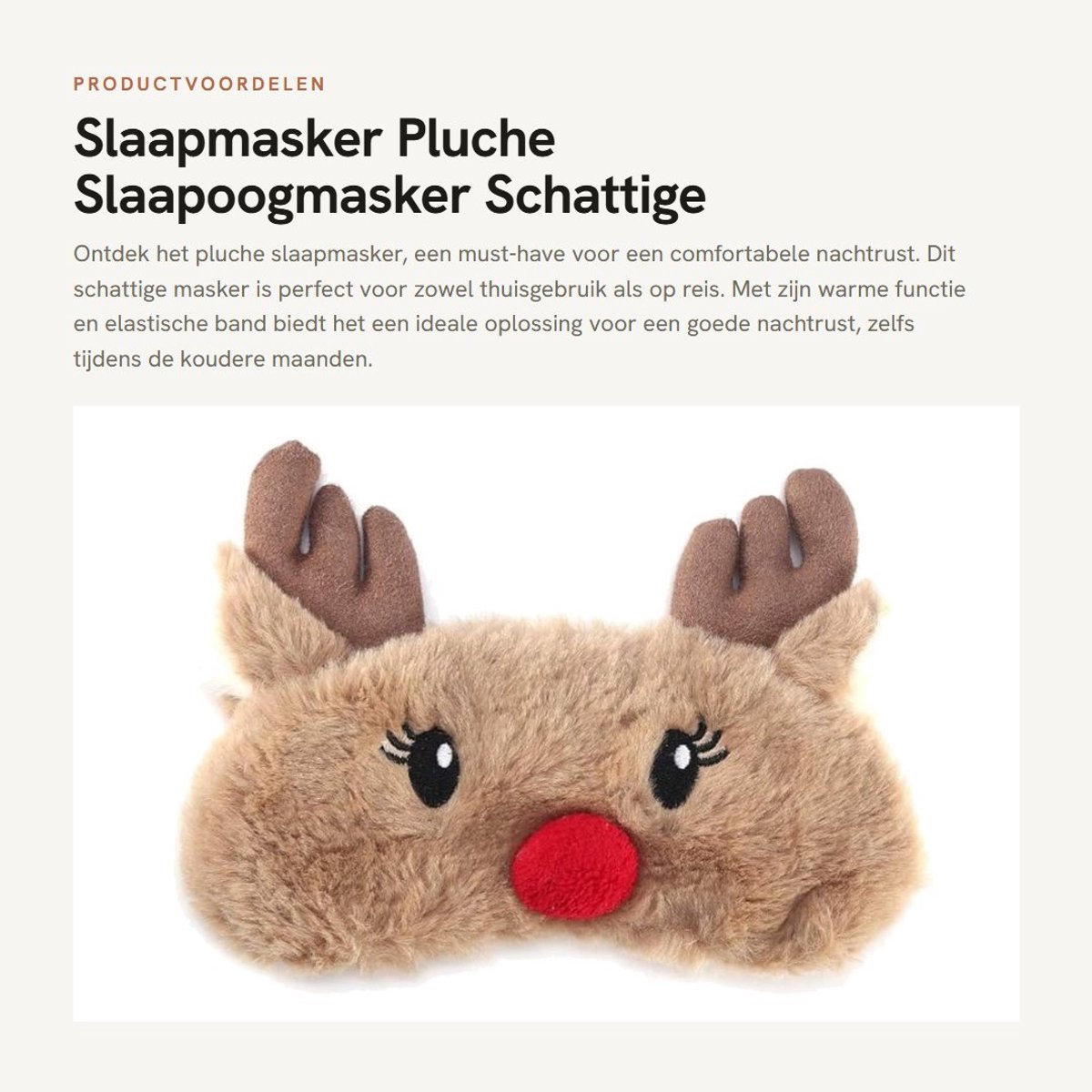 Dailygoods- Slaapmasker met warmtefunctie - Oogmasker - Pluche - Schattige patronen - Voor thuis en op reis - Elastisch verband