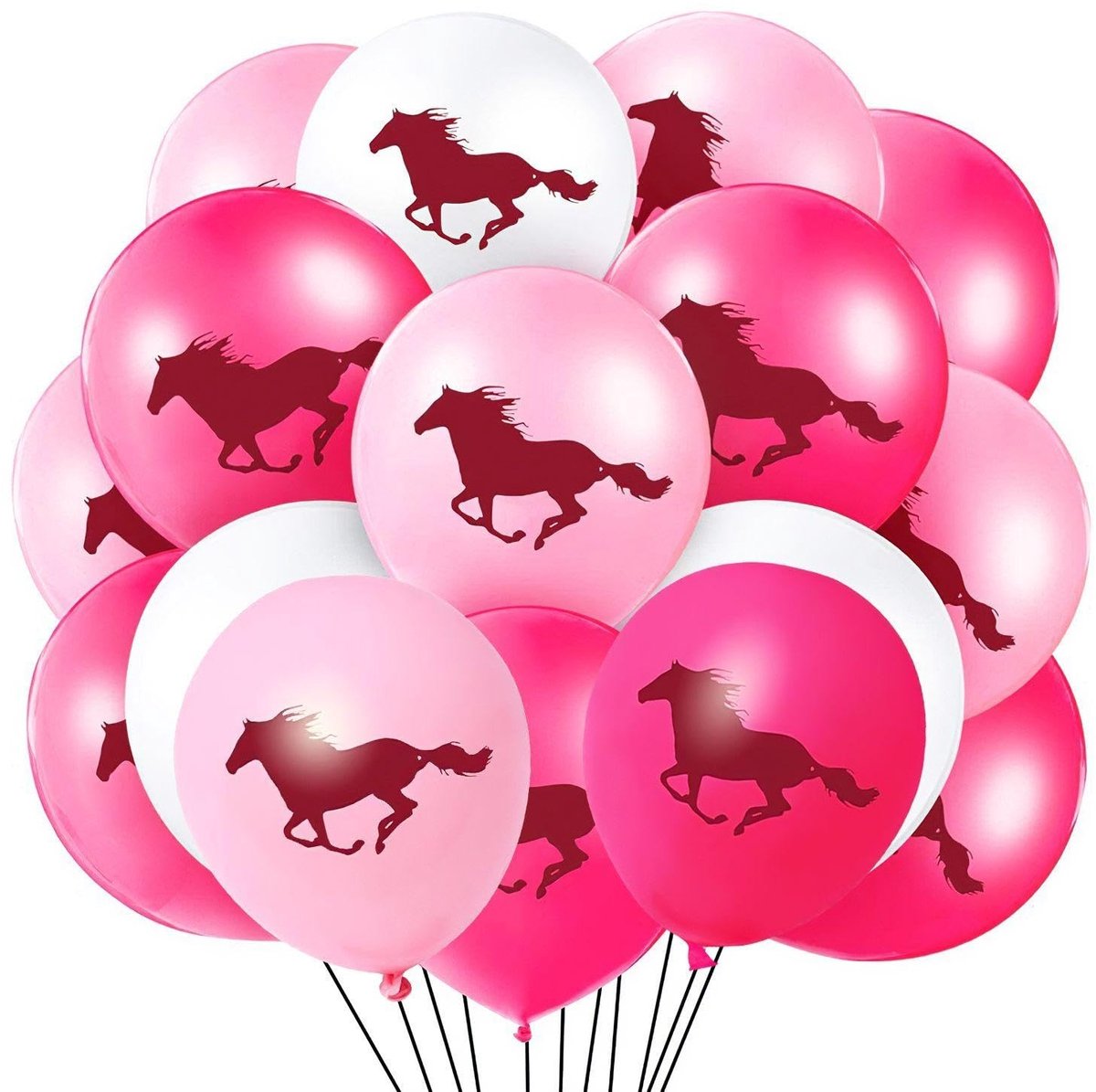 Dailygoods- Paardenballonnen 48 Stuks - Roze Aluminiumfolie - Verjaardagsdecoratie - Feestballonnen - Paardenfeest Decoratie - 30,5 cm