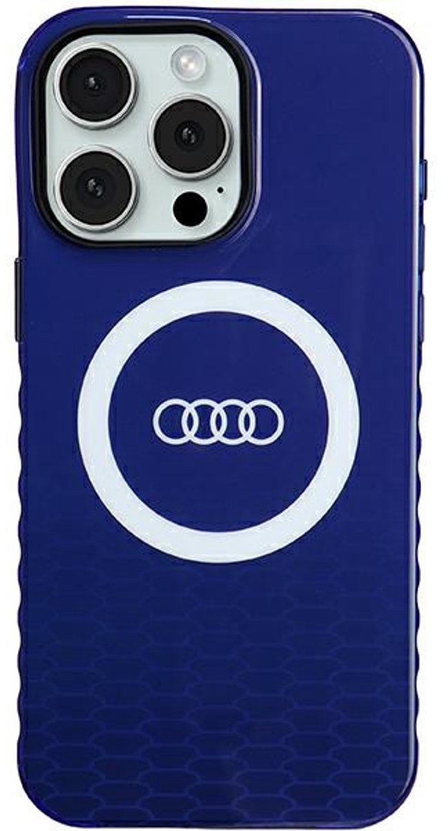 Audi IML Big Logo Back Case (MagSafe Compatible) - Geschikt voor Apple iPhone 15 Pro Max (6.7") - Blauw
