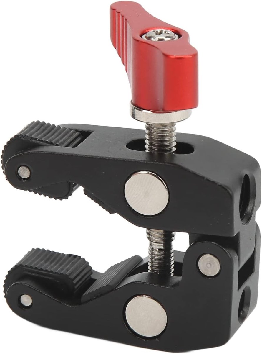 Super Clamp voor Camera, Klemhouder voor Statief, Aluminium Klem met 1/4 Inch en 3/8 Inch Draad, Ideaal voor Ball Heads en Fotografie Accessoires
