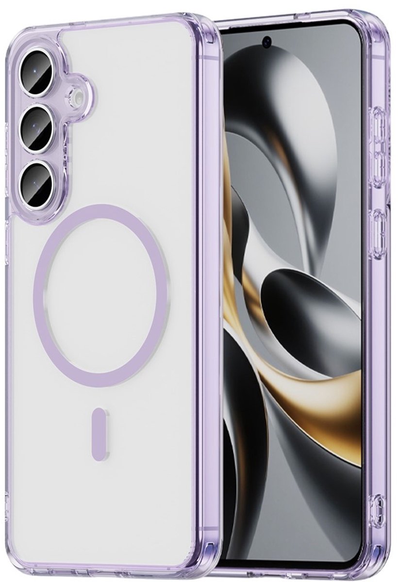 Coverup Hoesje - Geschikt voor Samsung Galaxy S25 FE Hoesje - Coverup Clear TPU Back Cover - MagSafe Compatible - Paars