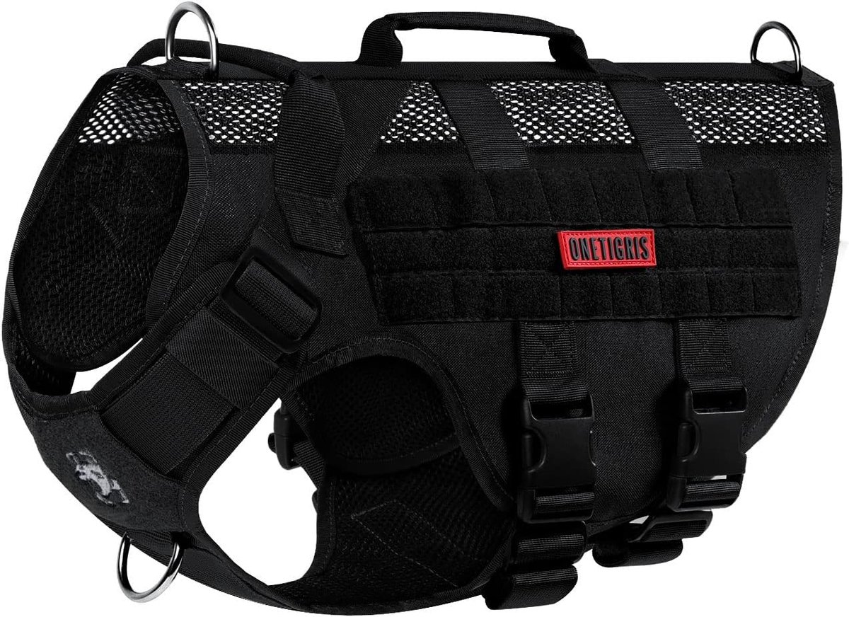 Thijox - No-Pull Hondenharnas, Verstelbaar Air Mesh Borstharnas voor Grote en Middelgrote Honden, Ultra Ademend, 2 Handgrepen, Perfect voor Wandelen e