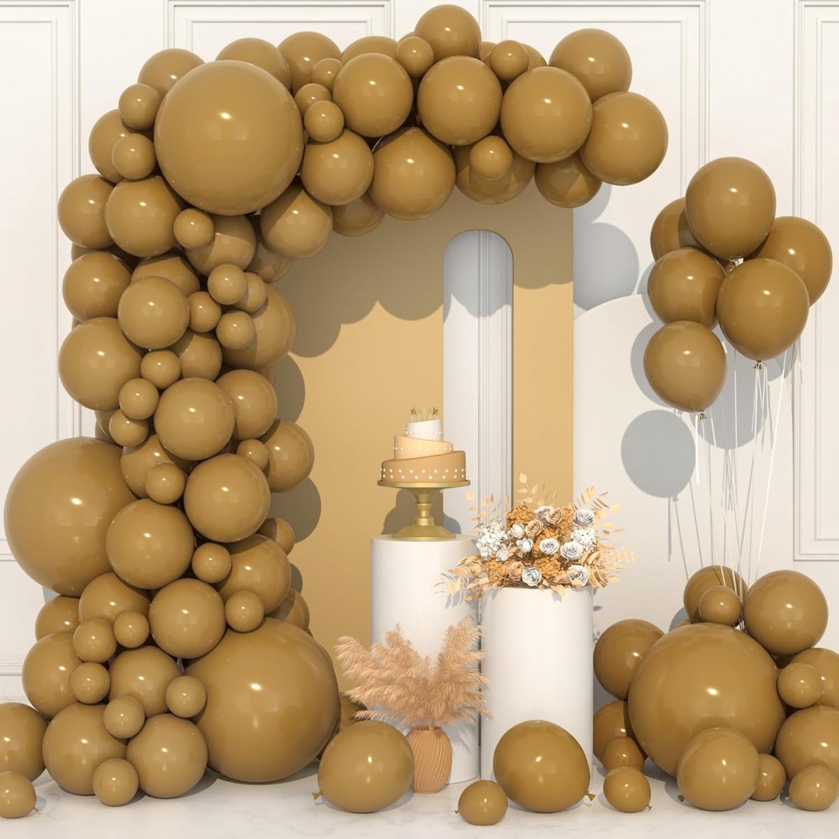 Ballonboog Set - Feest Decoratie - Feestelijke Aankleding - 106 Delig - Tot 45 cm - Bruin