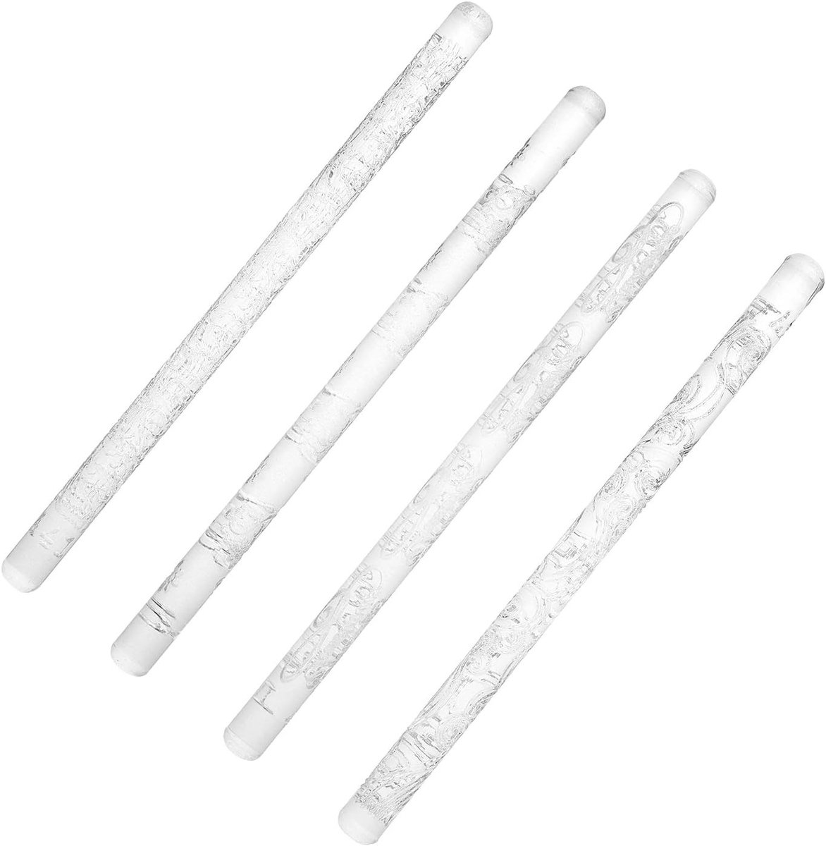4 Stijlen Gegraveerde Acryl Deegroller 16 cm met Patronen voor Herbruikbare Stempels en DIY Creaties, Perfect voor Bakken van Fondant en Suikerkoekjes
