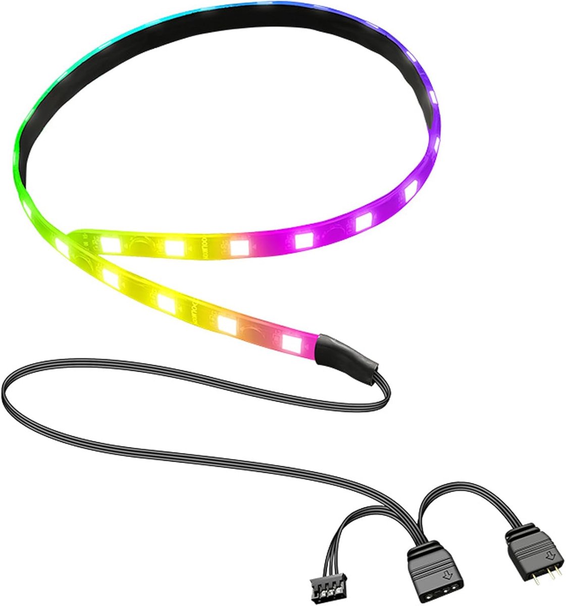 Thijox - PC-RGB-ledstrip 15,7 inch, Magnetische 5V ARGB Aura Sync, Flexibele LED-RGB Strip met 16 Miljoen Kleuren, Ideaal voor Desktop Computerbehuizi