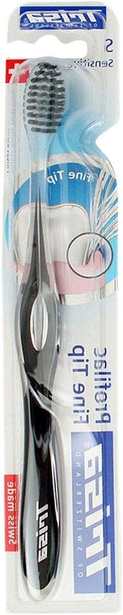 Tandenborstel - Zachte Borstel - Mondverzorging - Fijne Borsteltips - Compact - Zwart/Wit