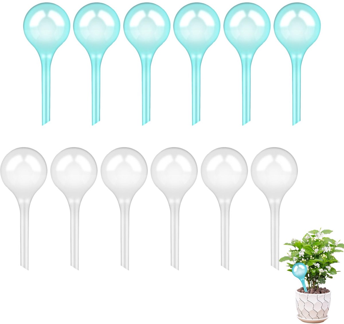 12 stuks kleine planten gietballen, 13 x 5 cm, automatische irrigatieballen, potplanten, zelfbewateringsballen voor plantenirrigatie binnen en buiten