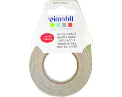 Linnen Band - Stoffen Lint - Hobby Projecten - Bedrukbaar met Inkt - 15mm x 5m - Beige